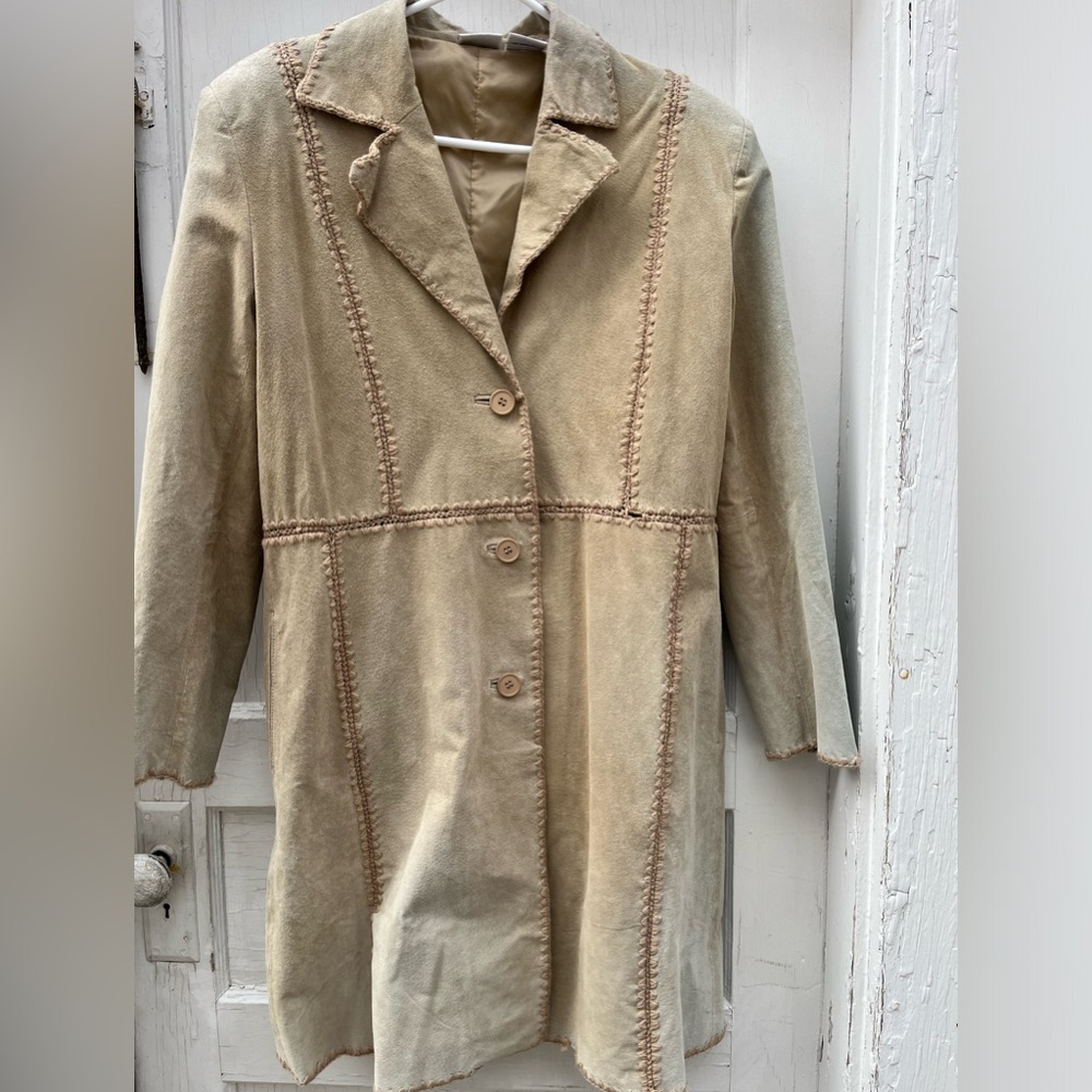 Vintage leather jacket Newport News long leather jacket ladies size L Western